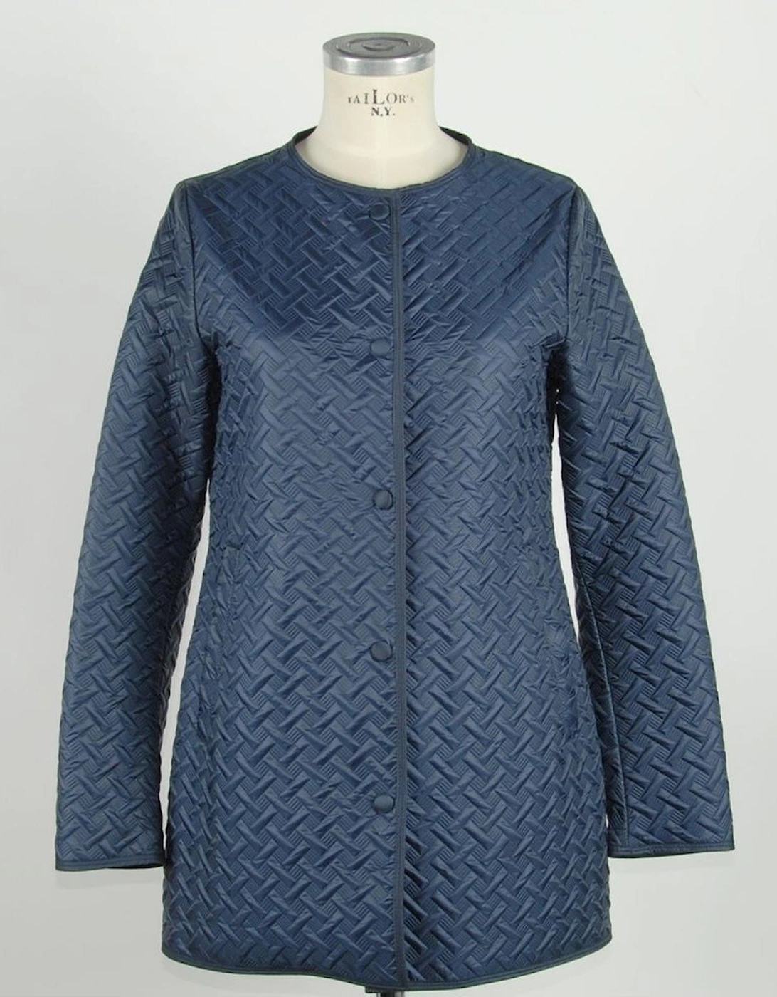 Quilted Jacket Long Sleeves Navy Women - Blue Jackets, 3 of 2