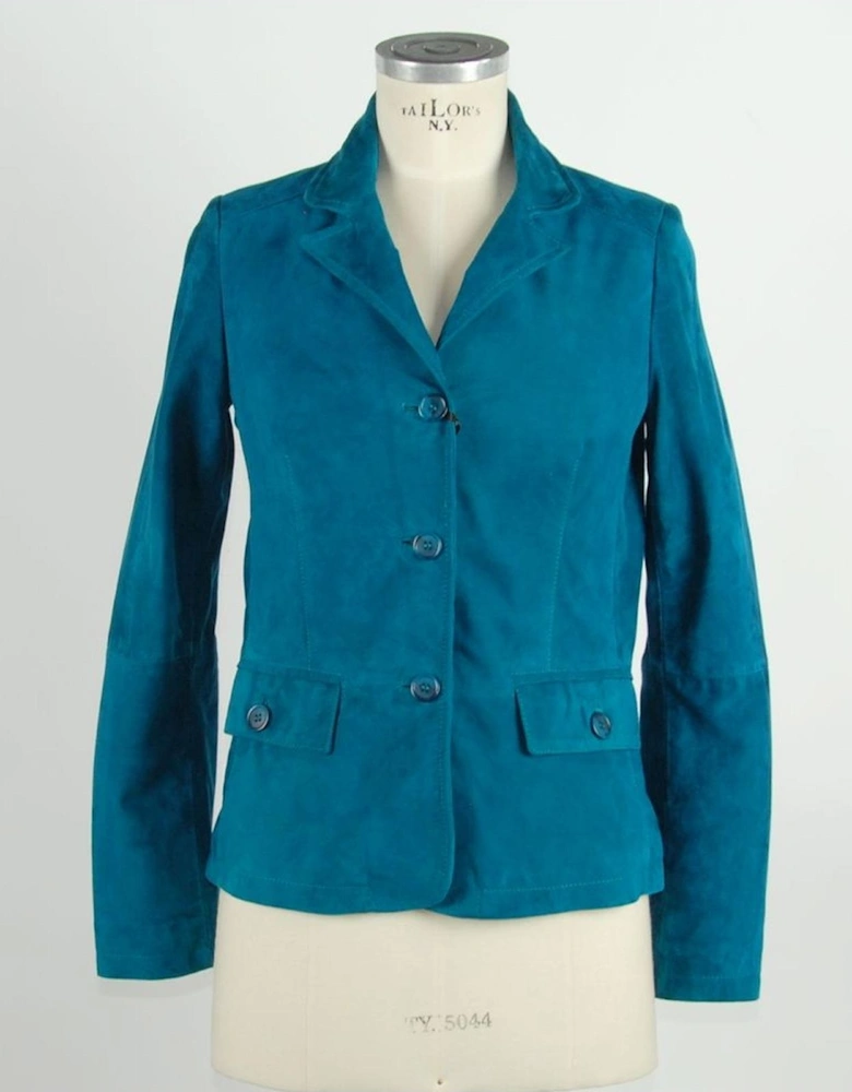 Teal Suede Jacket Women - Green Jackets