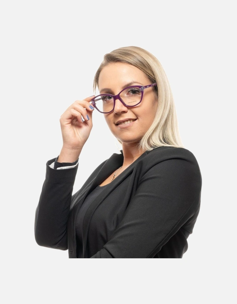 Full-Rim Plastic Frame Sunglasses with Spring Hinge Women - Purple