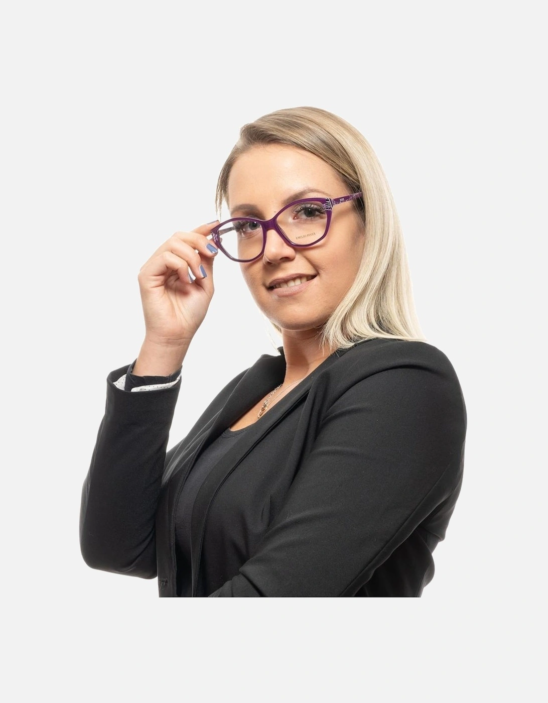 Full-Rim Plastic Frame Sunglasses with Spring Hinge Women - Purple