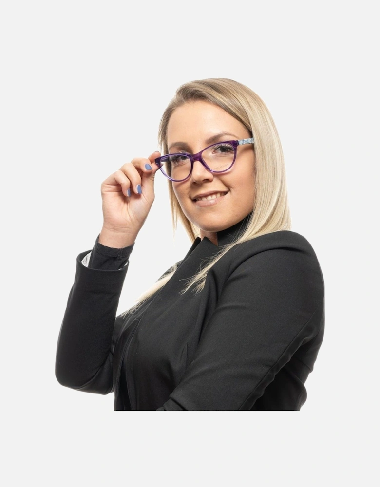 Full-Rim Plastic Frame Eyeglasses with Branded Case Women - Purple