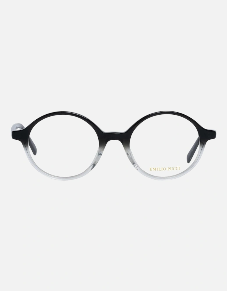 Round Full-Rim Black Plastic Glasses Women Frames