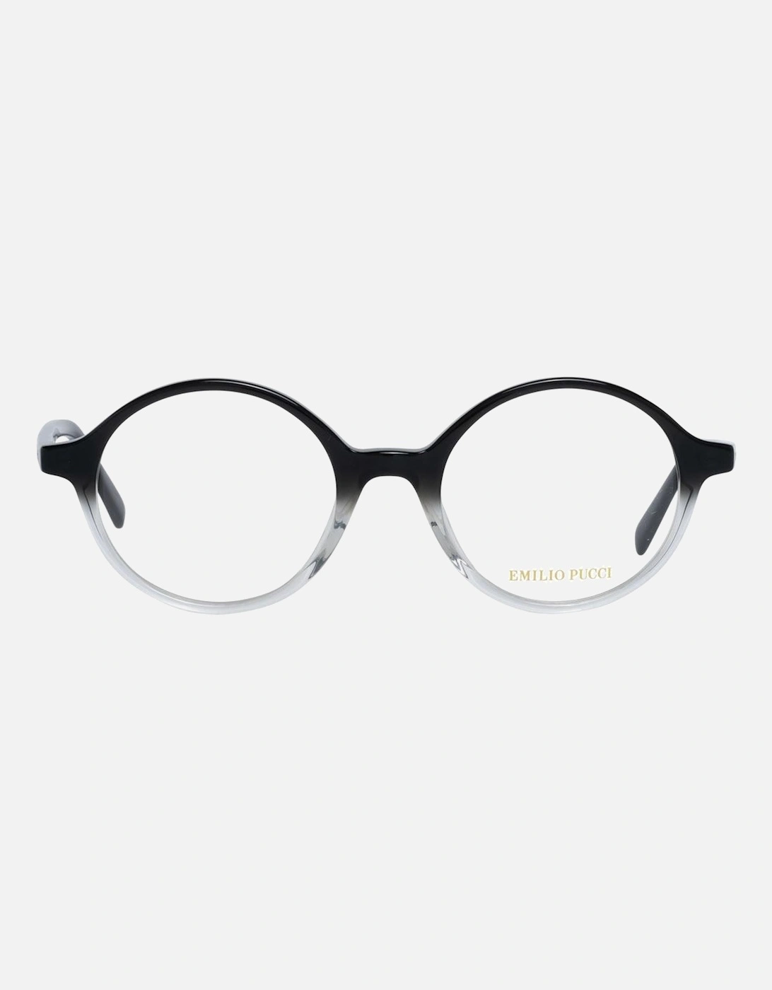 Round Full-Rim Black Plastic Glasses Women Frames
