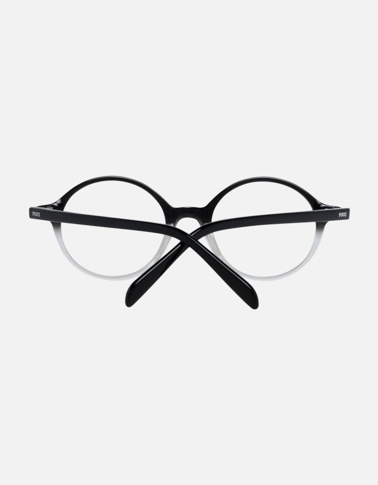 Round Full-Rim Black Plastic Glasses Women Frames