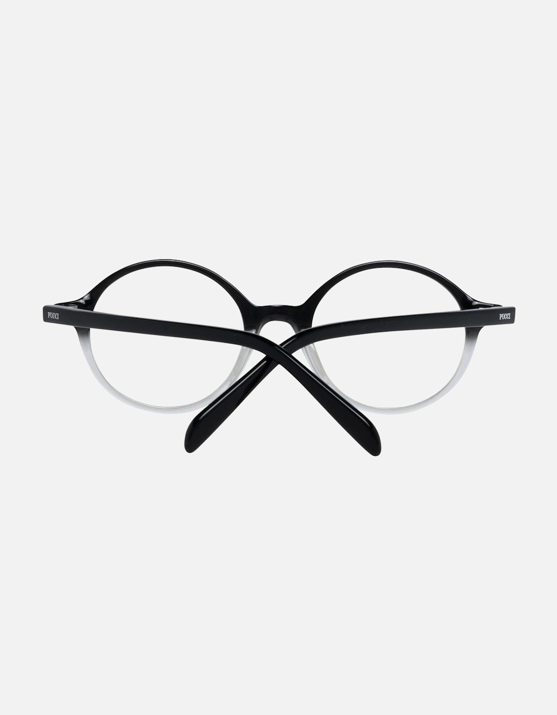 Round Full-Rim Black Plastic Glasses Women Frames
