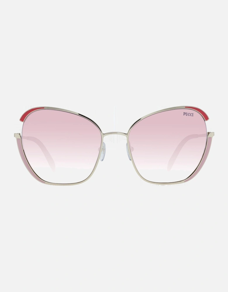 Butterfly Gradient Metal Frame Sunglasses Women - Gold