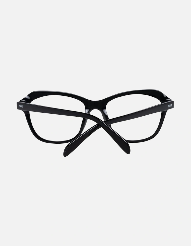 Full-Rim Plastic Frame Glasses with Branded Case Women - Black