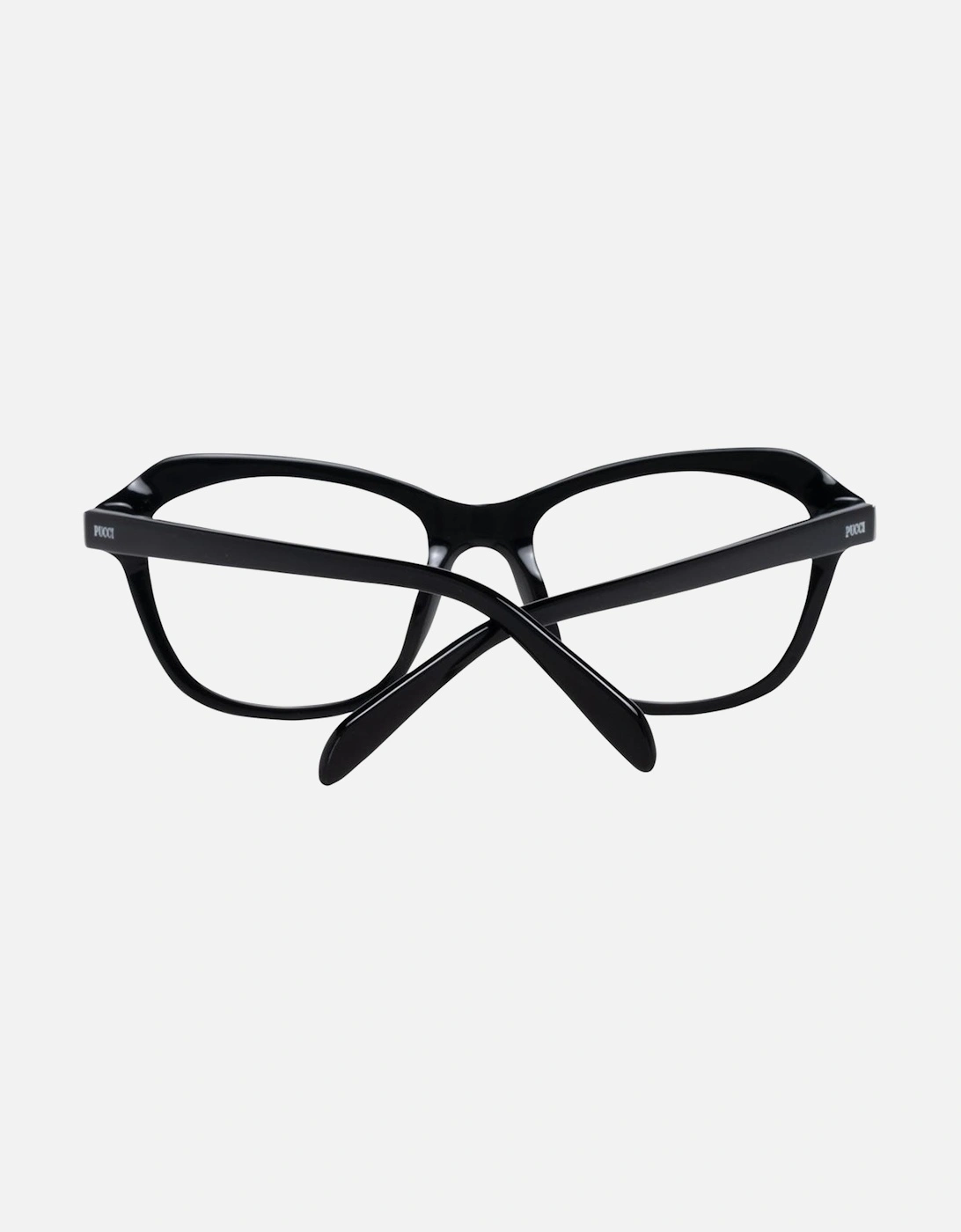 Full-Rim Plastic Frame Glasses with Branded Case Women - Black