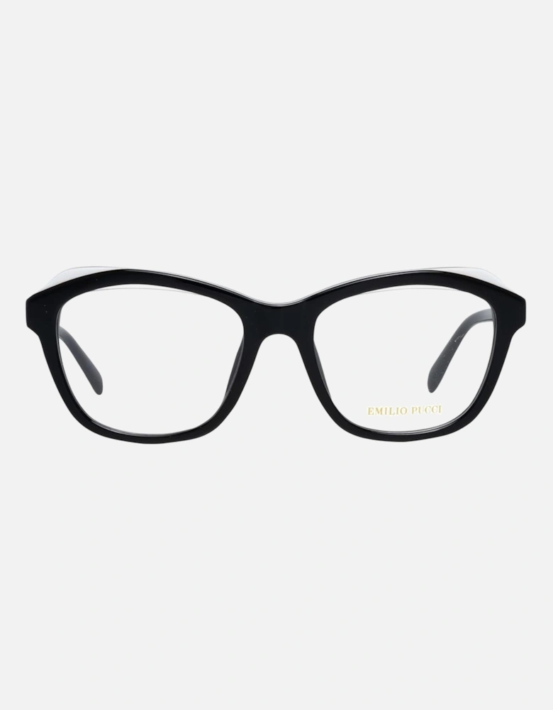 Full-Rim Plastic Frame Glasses with Branded Case Women - Black