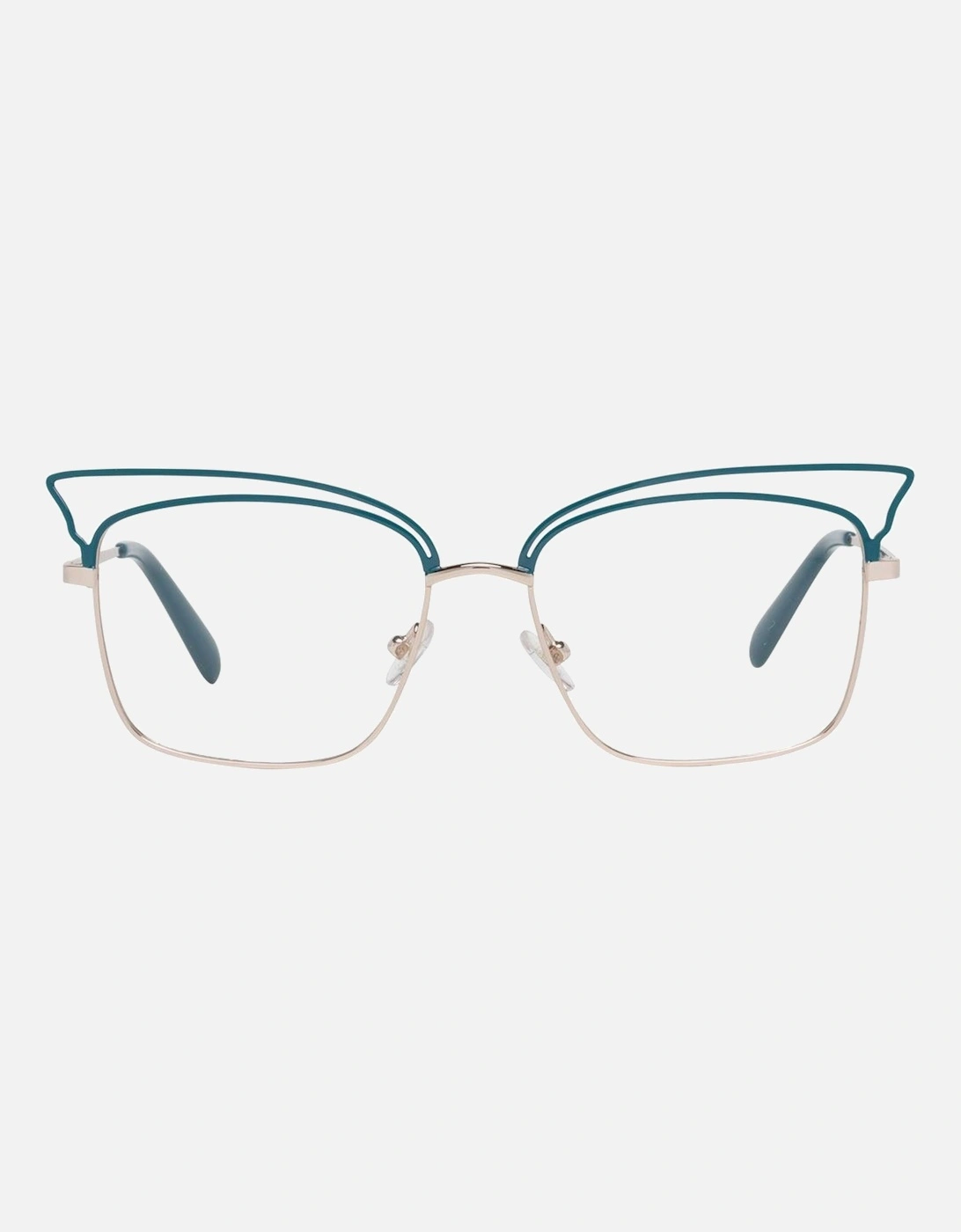 Metal Full-Rim Cat-Eye Sunglasses Women - Turquoise Frames