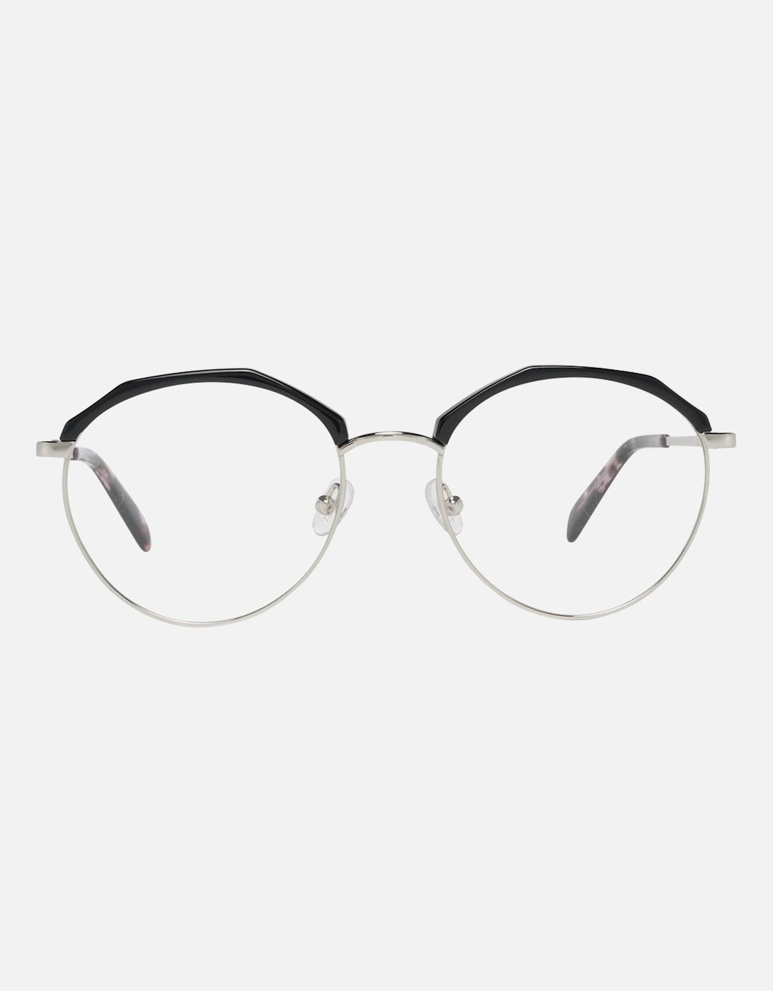 Round Full-Rim Metal & Plastic Glasses Women - Black Frames