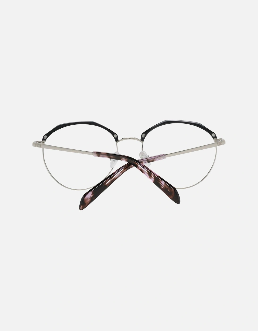 Round Full-Rim Metal & Plastic Glasses Women - Black Frames