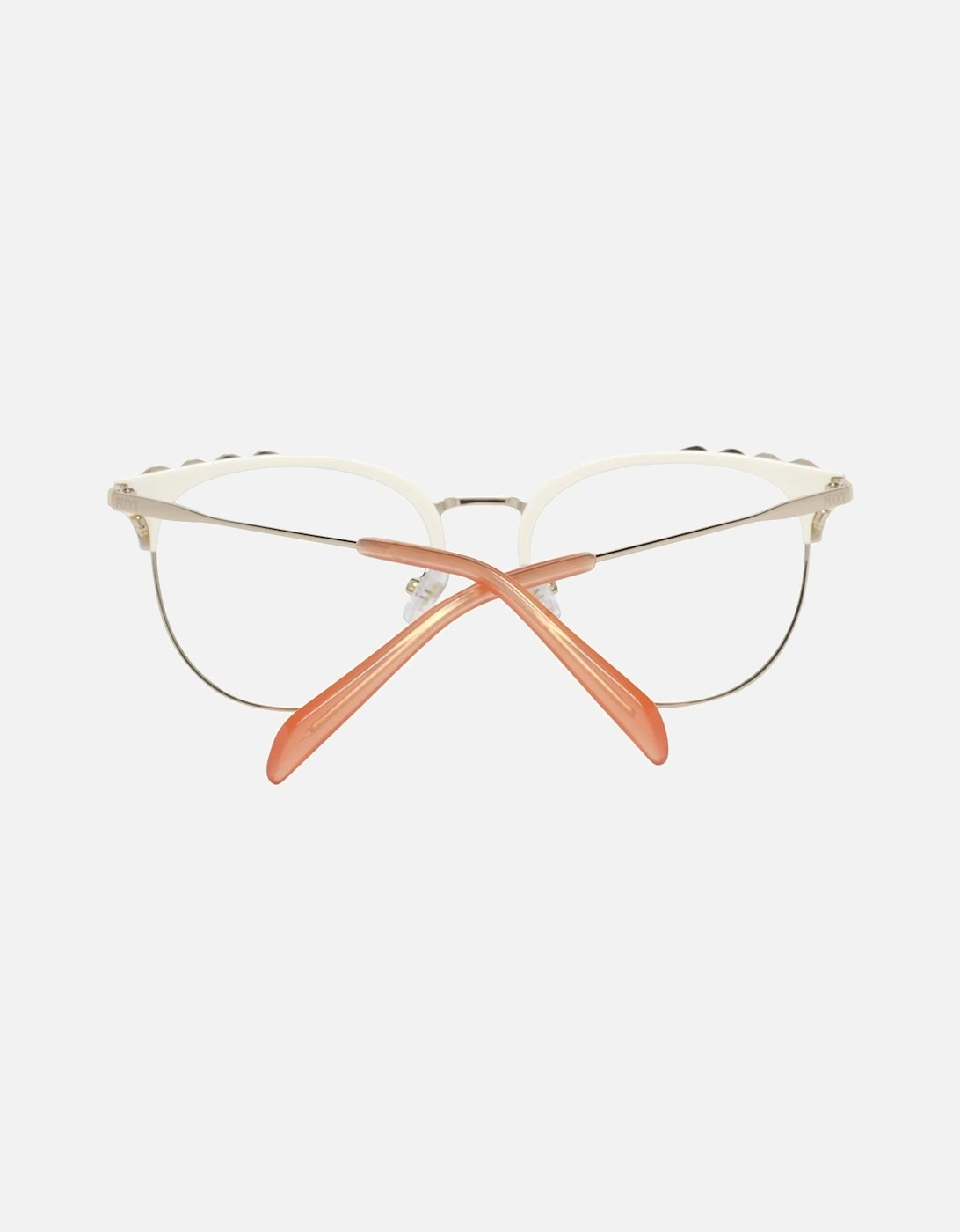Round White Full-Rim Metal & Plastic Glasses Women Frames