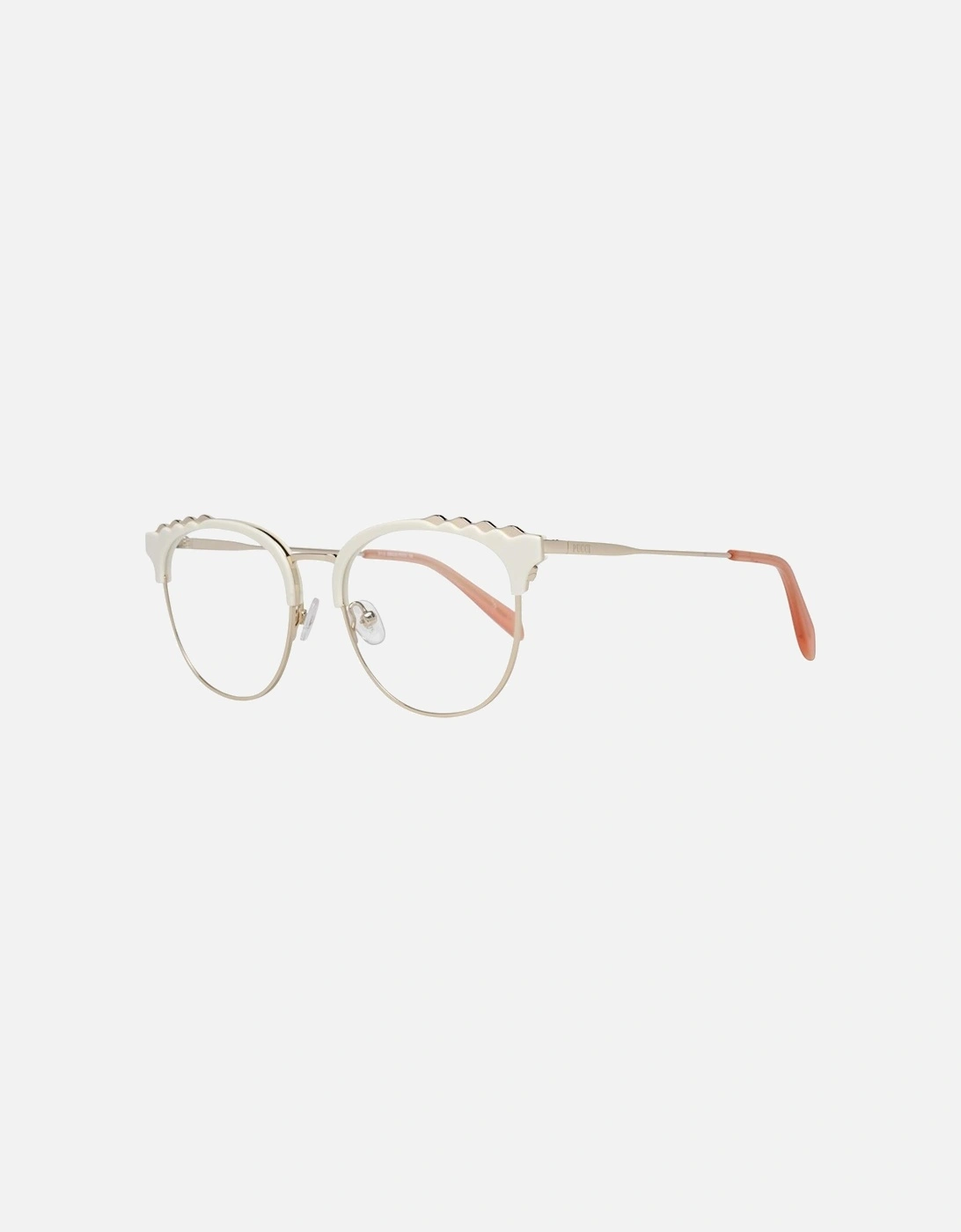 Round White Full-Rim Metal & Plastic Glasses Women Frames, 5 of 4