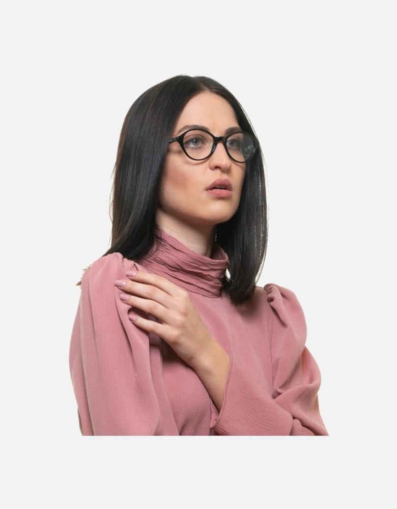 Full-Rim Oval Plastic Frame Glasses Women - Black