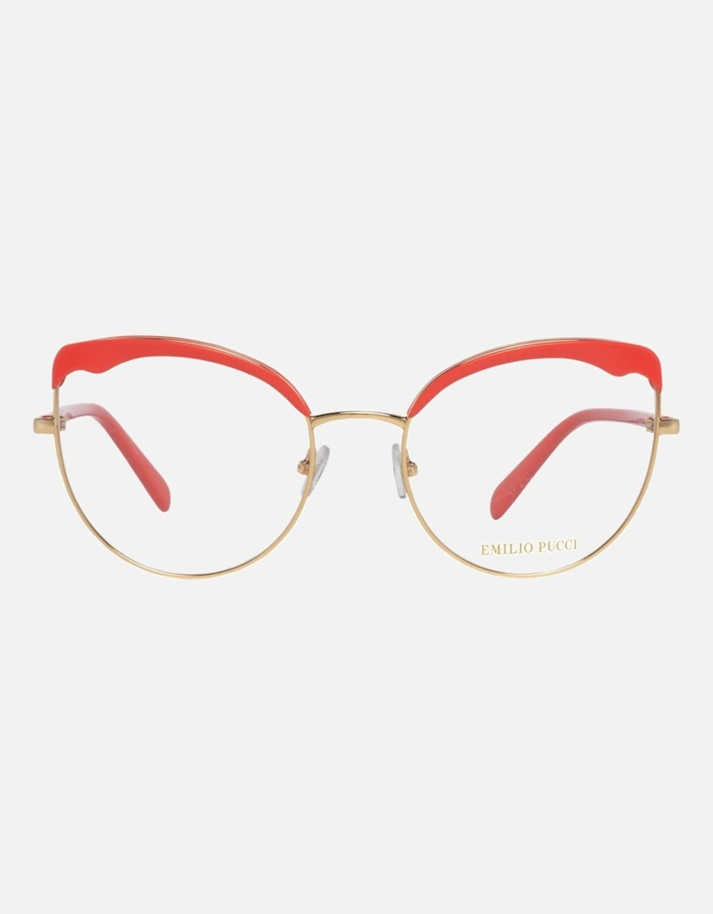 Cat Eye Full-Rim Metal & Plastic Glasses Women - Orange Frames