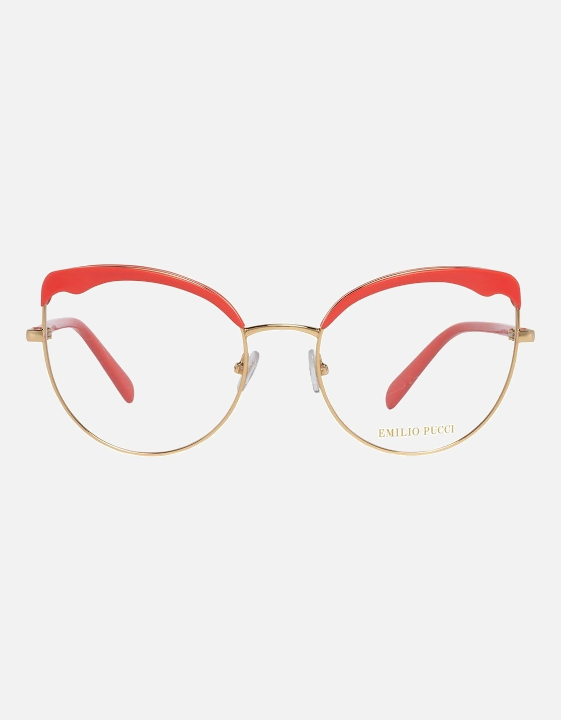 Cat Eye Full-Rim Metal & Plastic Glasses Women - Orange Frames