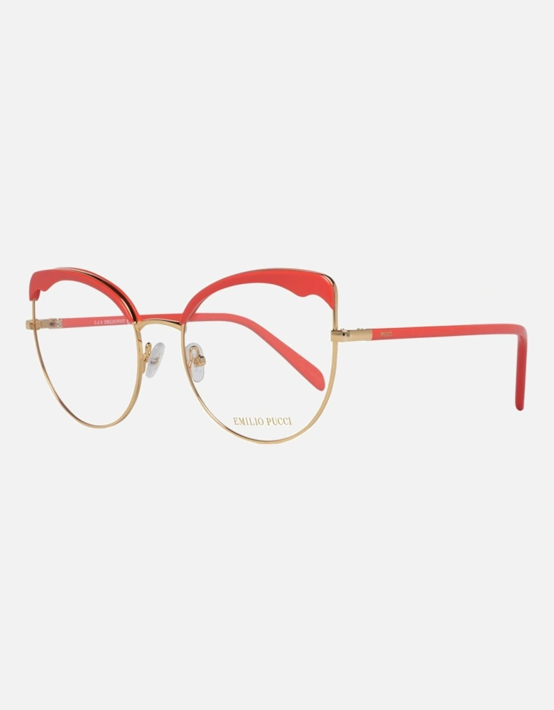 Cat Eye Full-Rim Metal & Plastic Glasses Women - Orange Frames