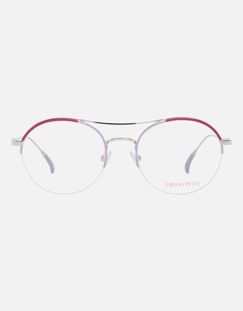 Half-Rim Round Metal Frame Glasses Women - Multicolor