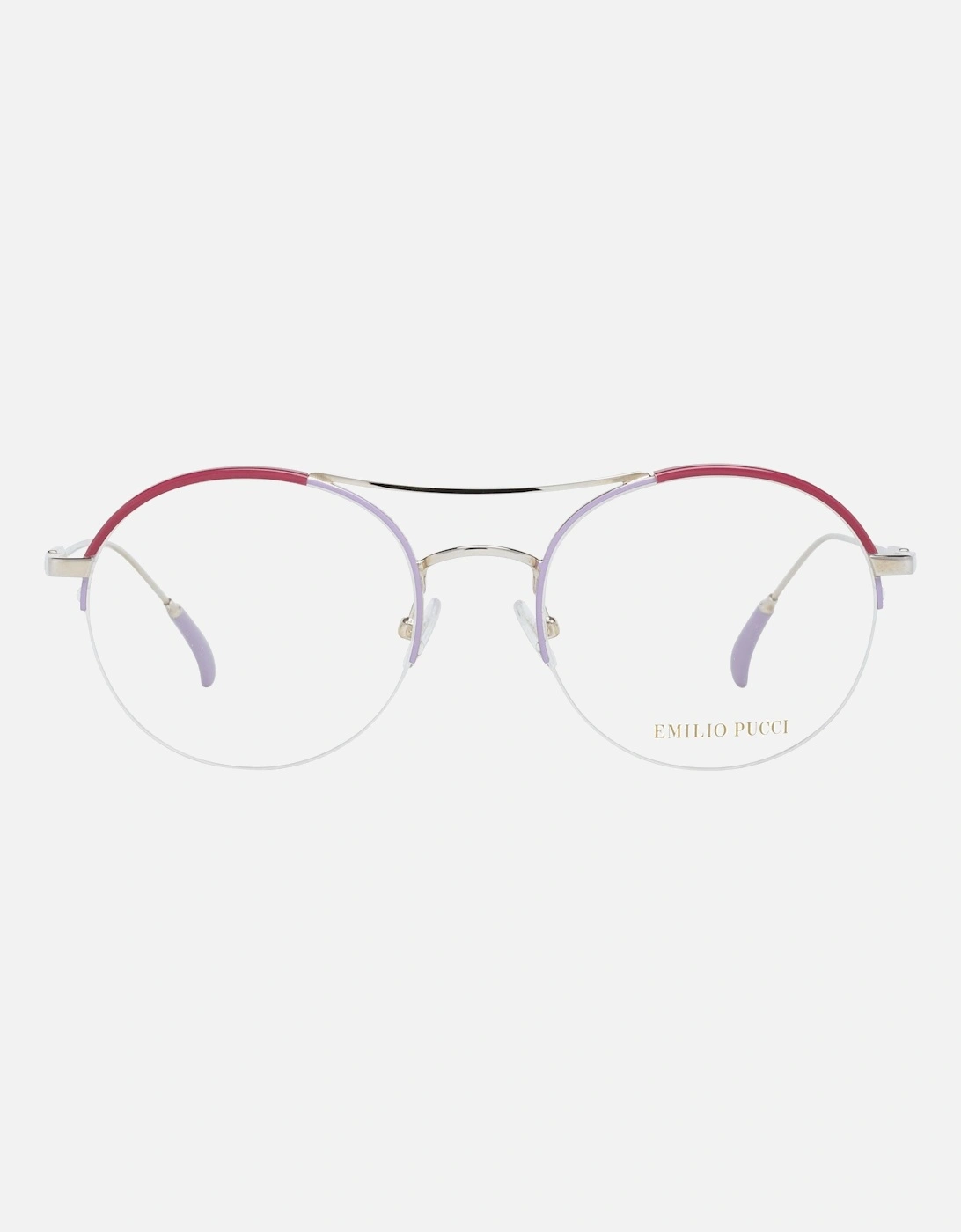 Half-Rim Round Metal Frame Glasses Women - Multicolor