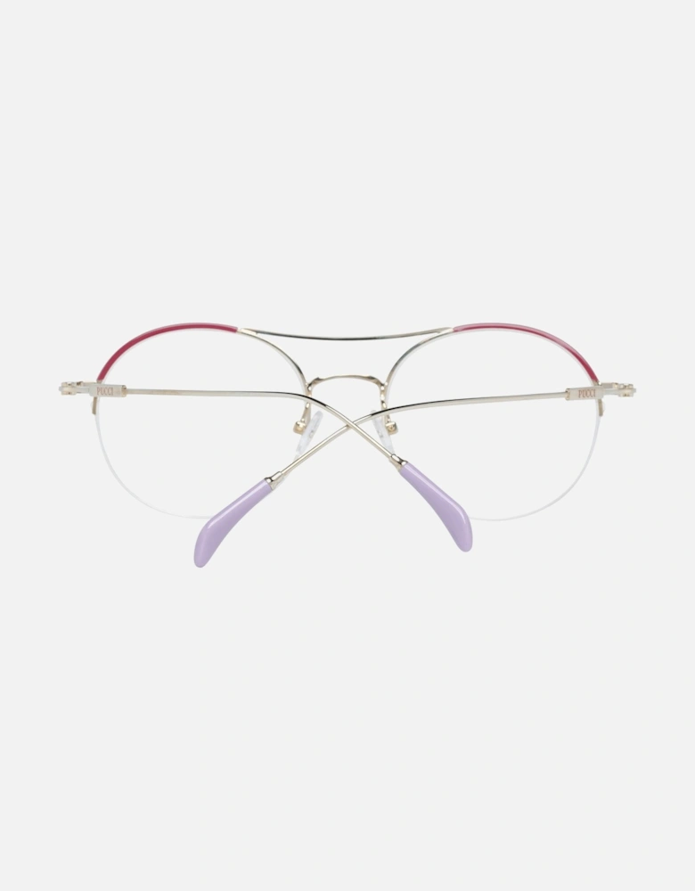 Half-Rim Round Metal Frame Glasses Women - Multicolor