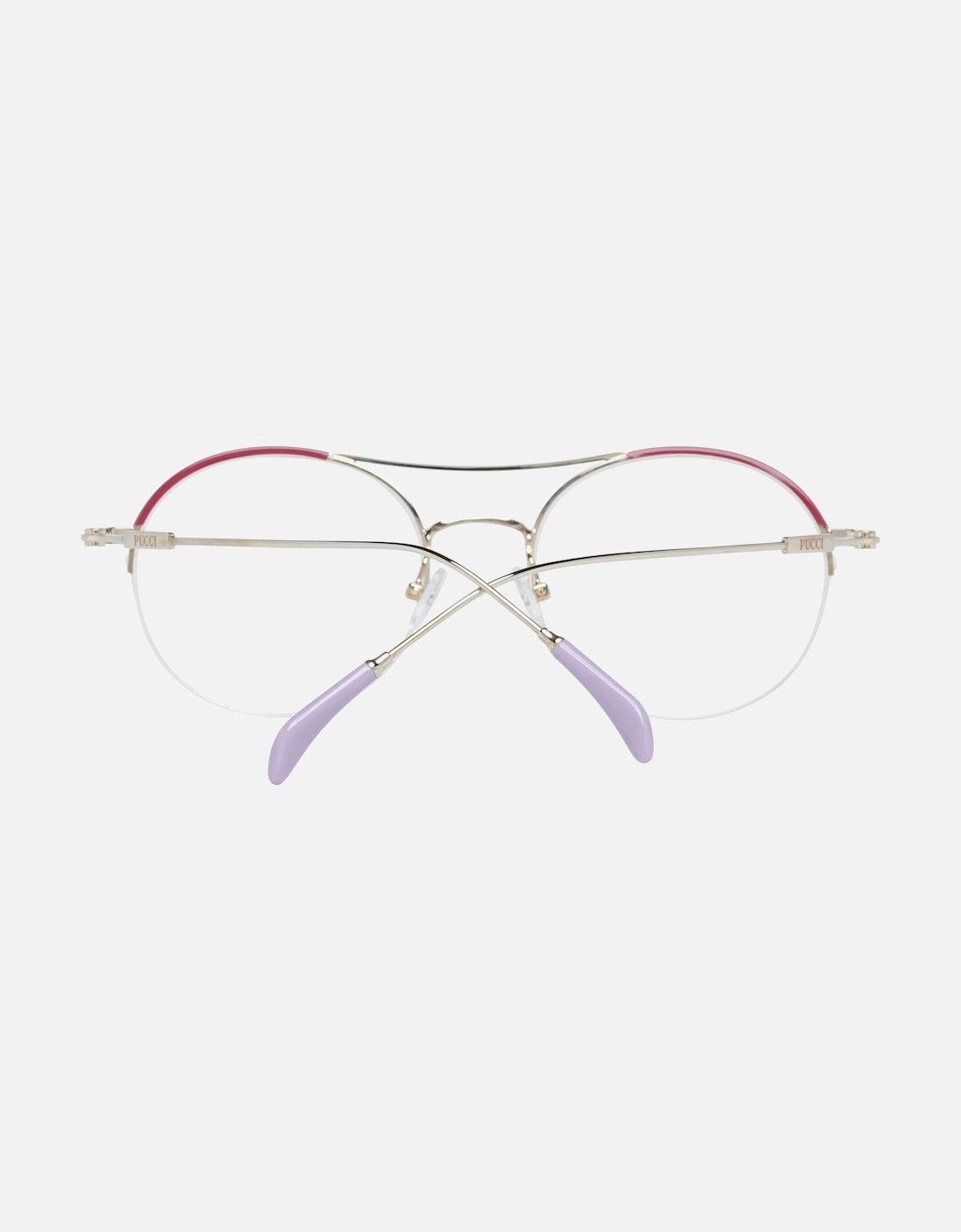 Half-Rim Round Metal Frame Glasses Women - Multicolor