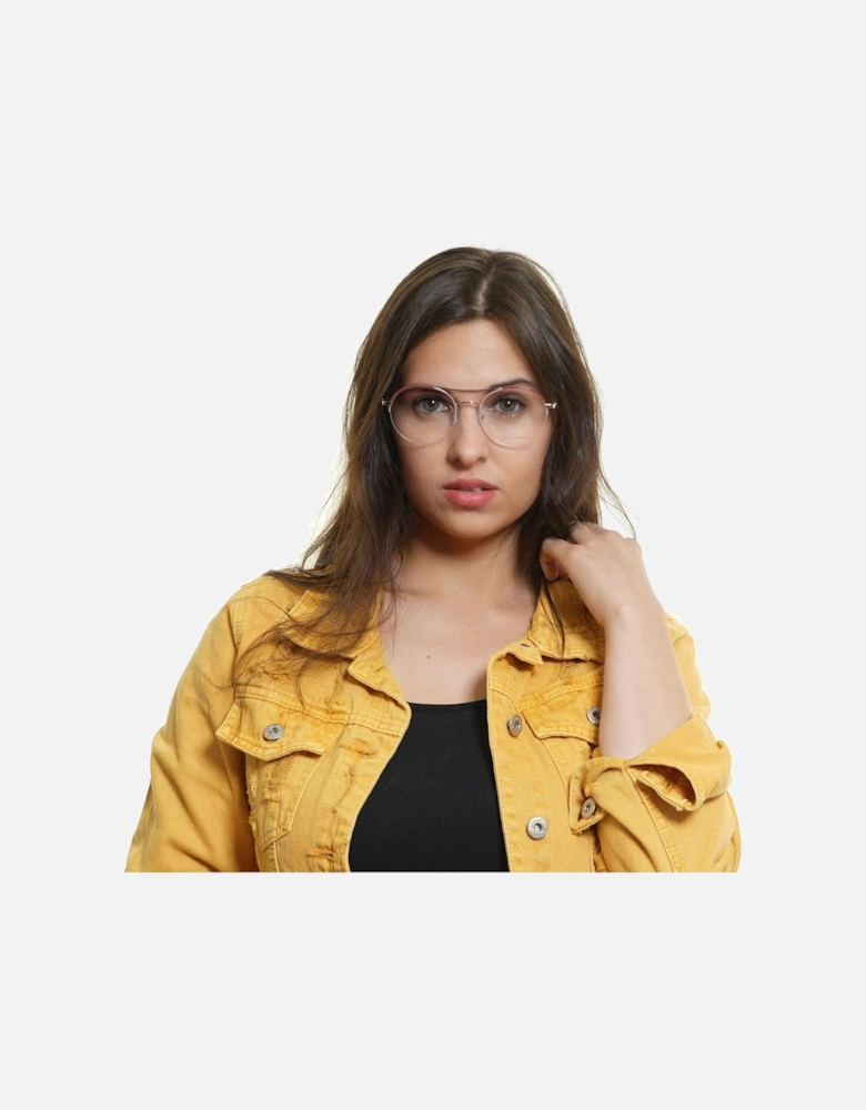 Half-Rim Round Metal Frame Glasses Women - Multicolor