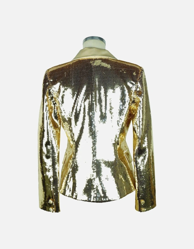 Double-Breasted Sequin Classic Jacket Women - Yellow Suits