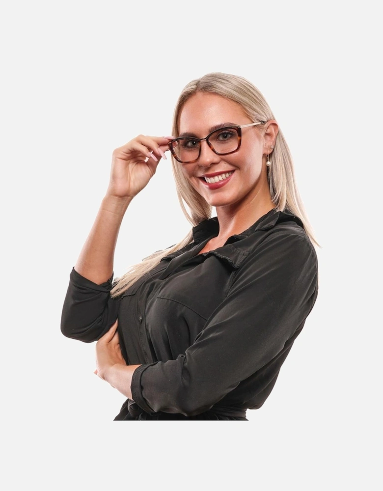 Full-Rim Metal & Plastic Frame Glasses Women - Brown