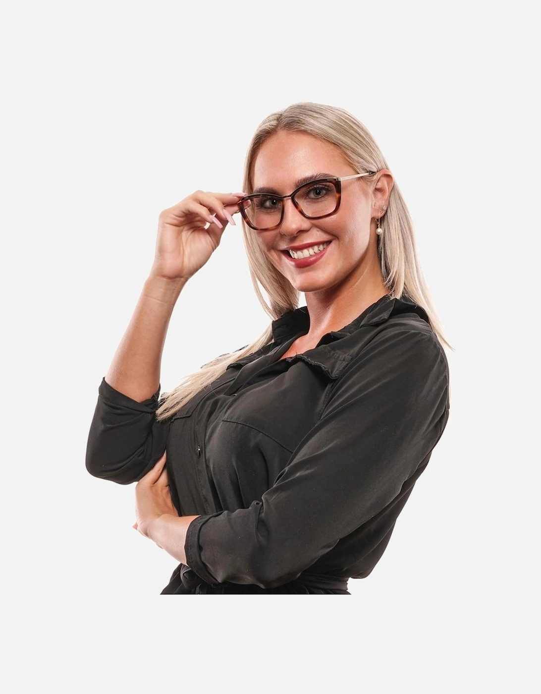 Full-Rim Metal & Plastic Frame Glasses Women - Brown