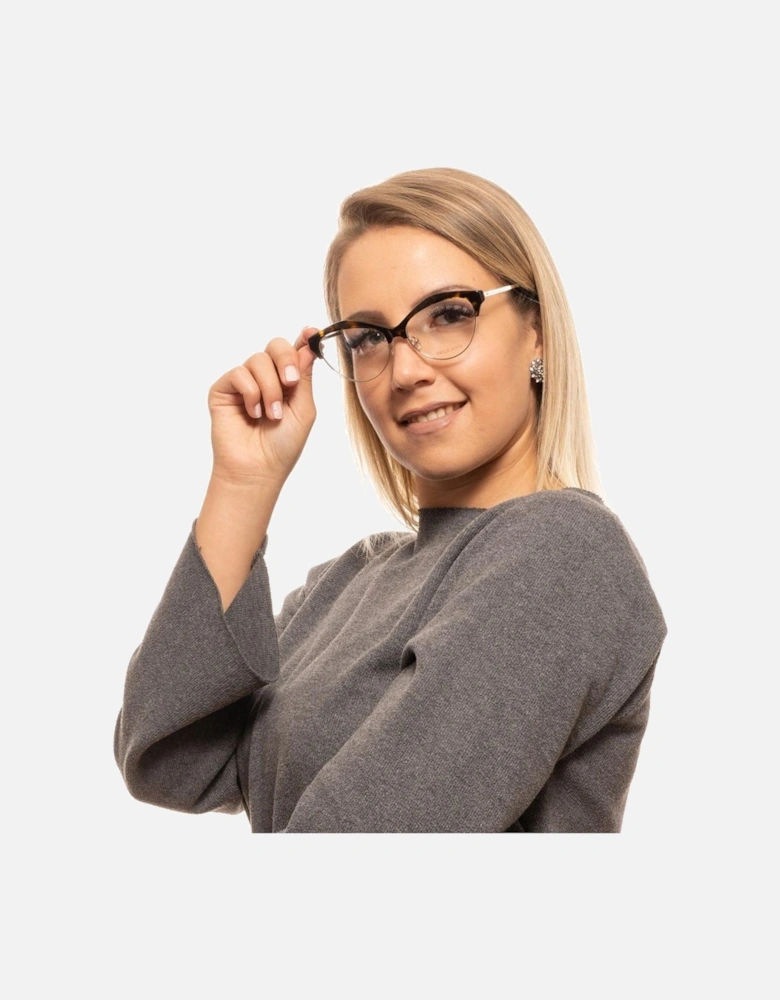 Cat Eye Full-Rim Metal & Plastic Glasses Women - Brown Frames