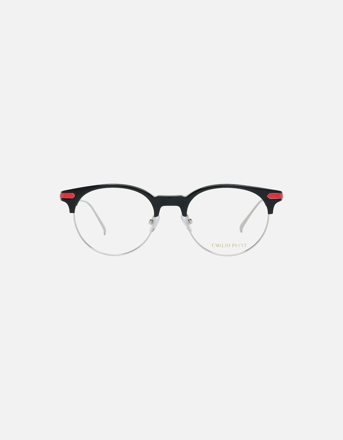 Round Full-Rim Metal & Plastic Frame Glasses Women - Black