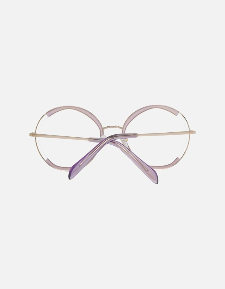 Round Full-Rim Metal & Plastic Frame Glasses Women - Purple