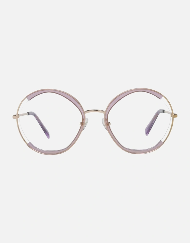 Round Full-Rim Metal & Plastic Frame Glasses Women - Purple