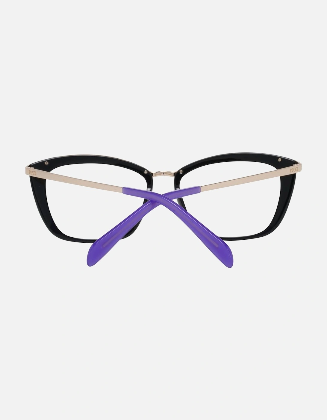 Metal & Plastic Full-Rim Eyeglasses with Branded Case Women - Black