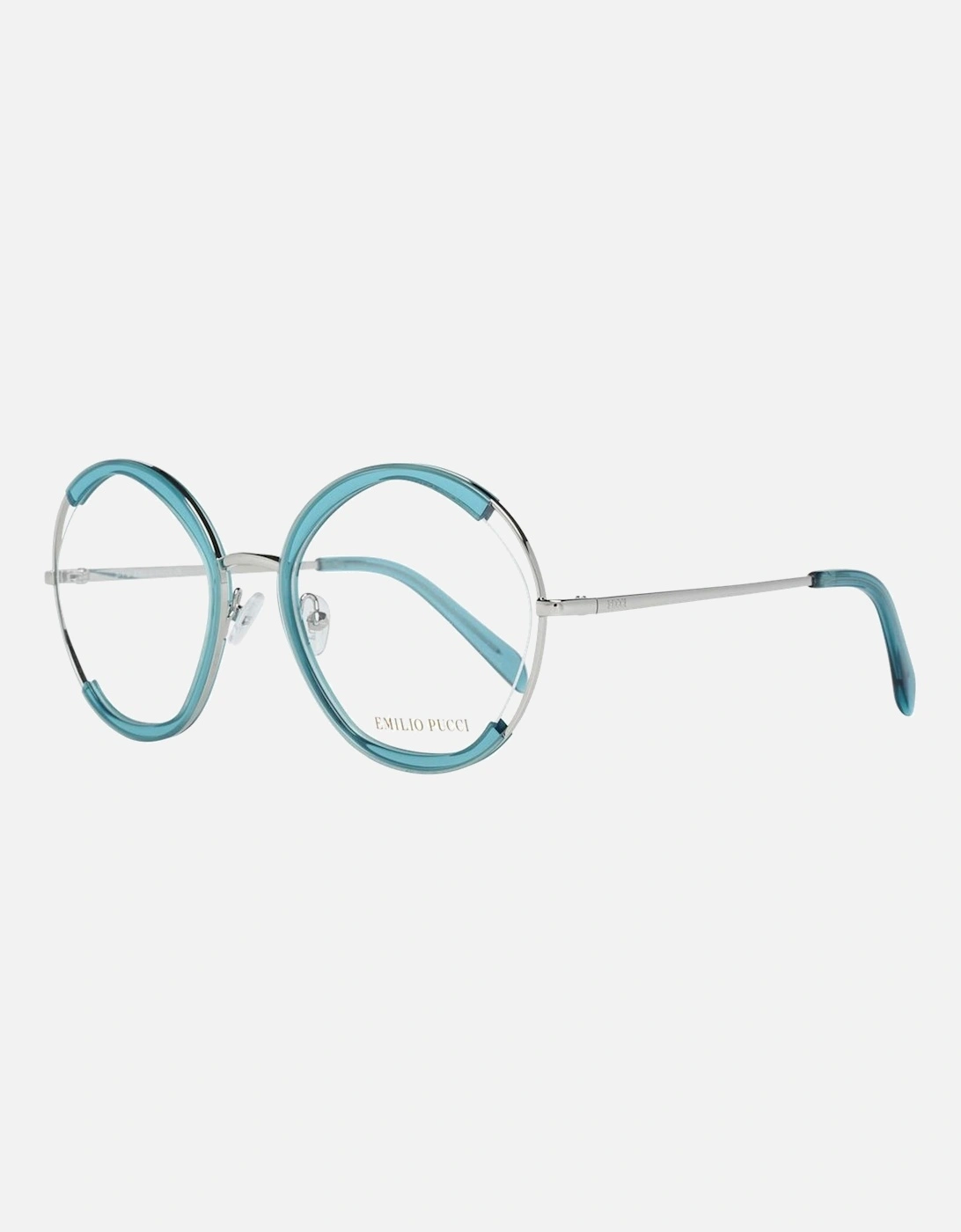 Round Full-Rim Metal & Plastic Frame Glasses Women - Turquoise, 5 of 4
