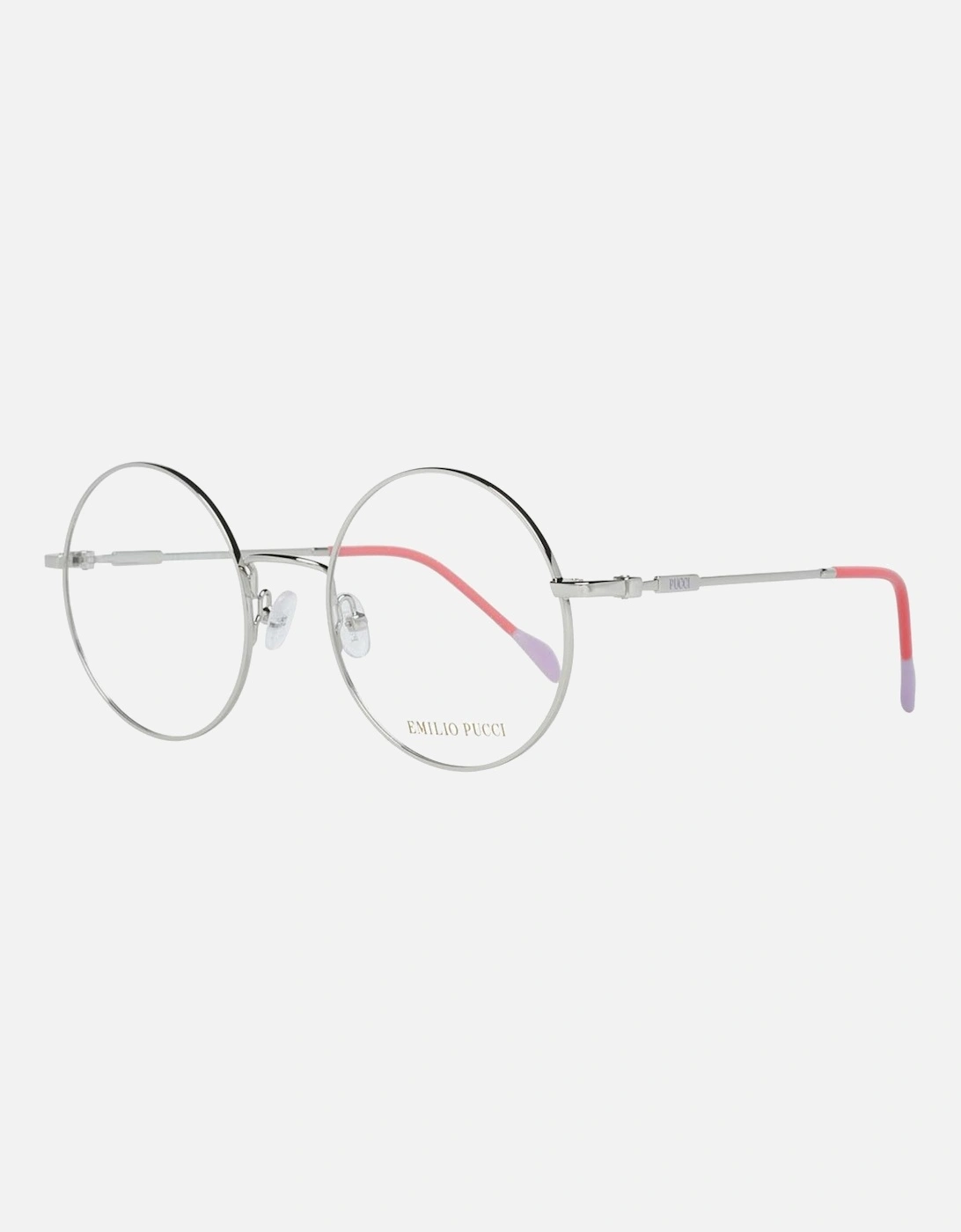 Round Full-Rim Metal Frame Glasses Women - Silver, 5 of 4