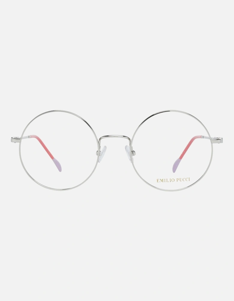 Round Full-Rim Metal Frame Glasses Women - Silver