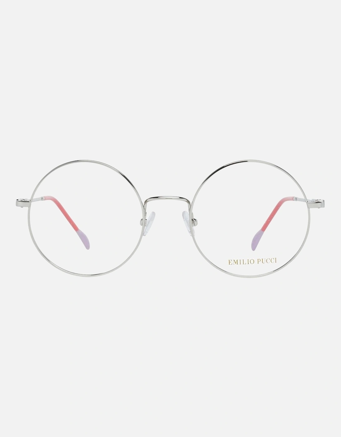 Round Full-Rim Metal Frame Glasses Women - Silver