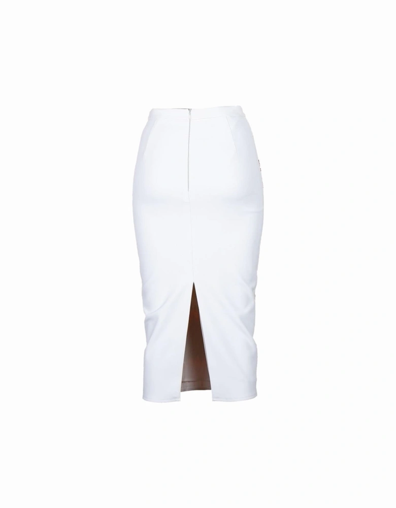 Crepe Skirt with Sequin Embellishments Women - White