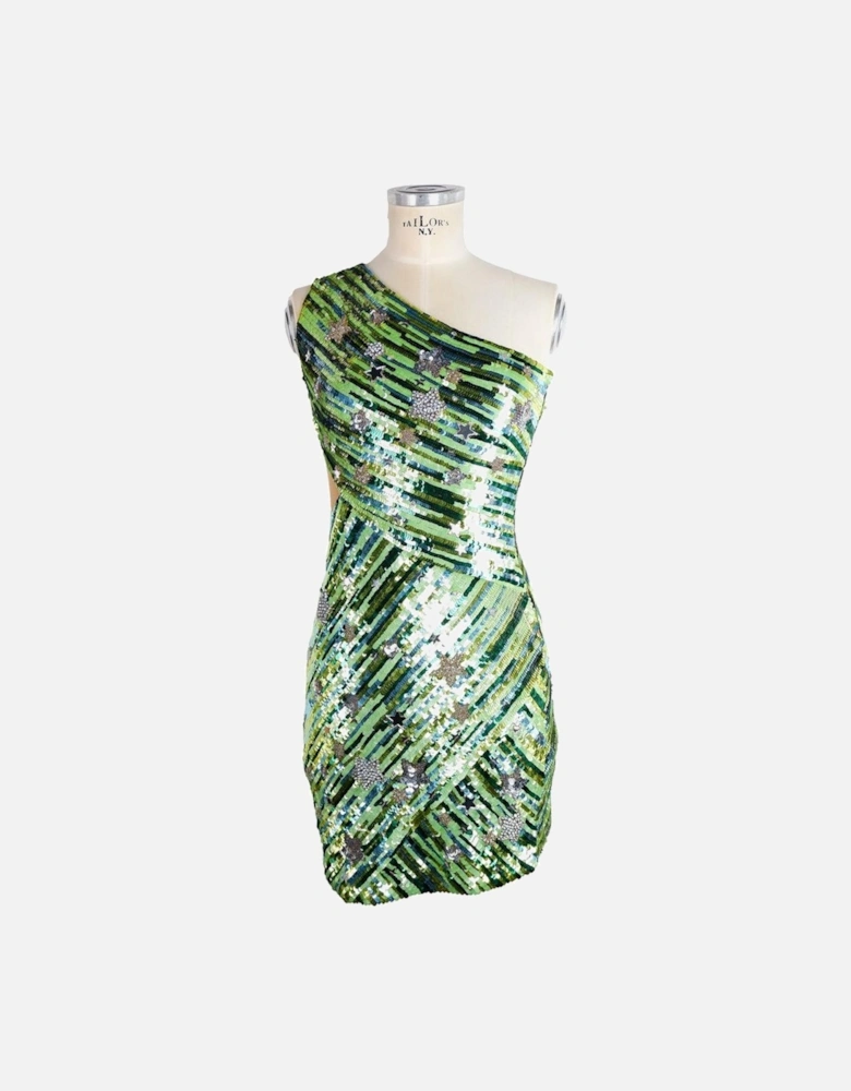 Sequin Dress with Glass Star Details Women - Green Dresses