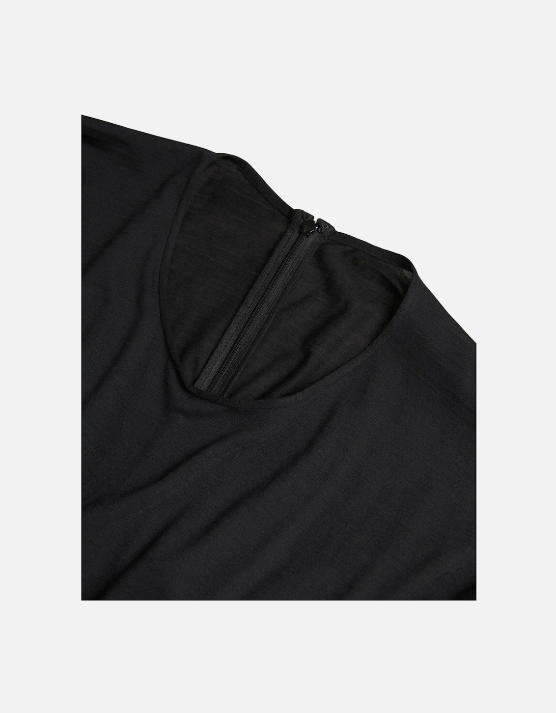 Rose Detail Midi Dress Long Sleeves Women - Black Dresses
