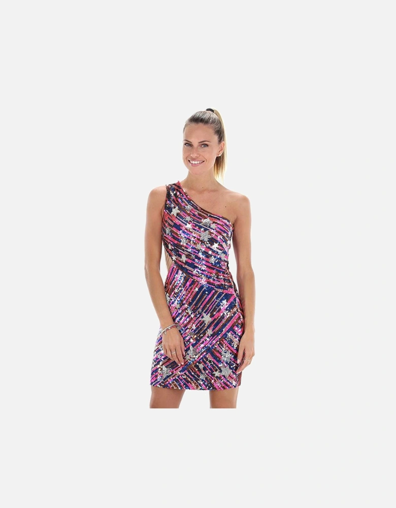 Sequin Dress with Glass Star Details Women - Multicolor Dresses