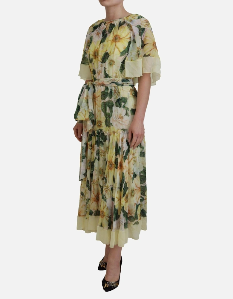 FloralPrint Silk Midi Dress Women - Multicolor Dresses