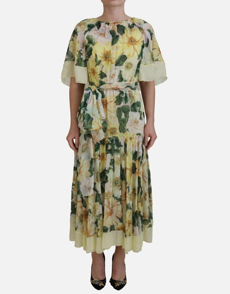 FloralPrint Silk Midi Dress Women - Multicolor Dresses