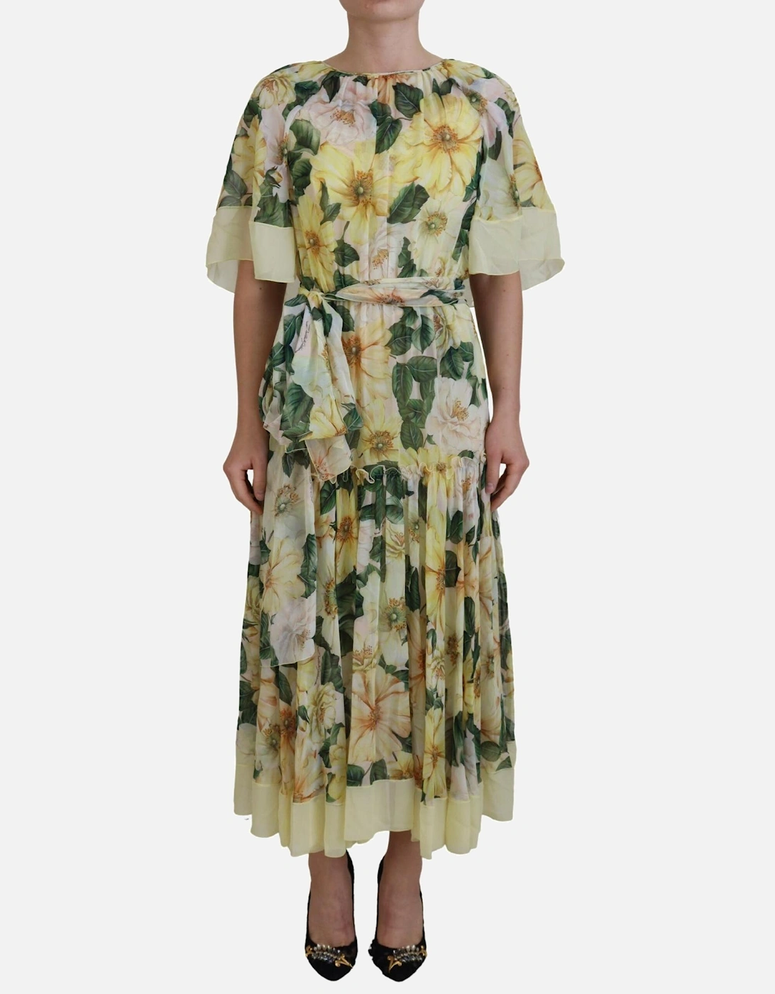 FloralPrint Silk Midi Dress Women - Multicolor Dresses, 7 of 6