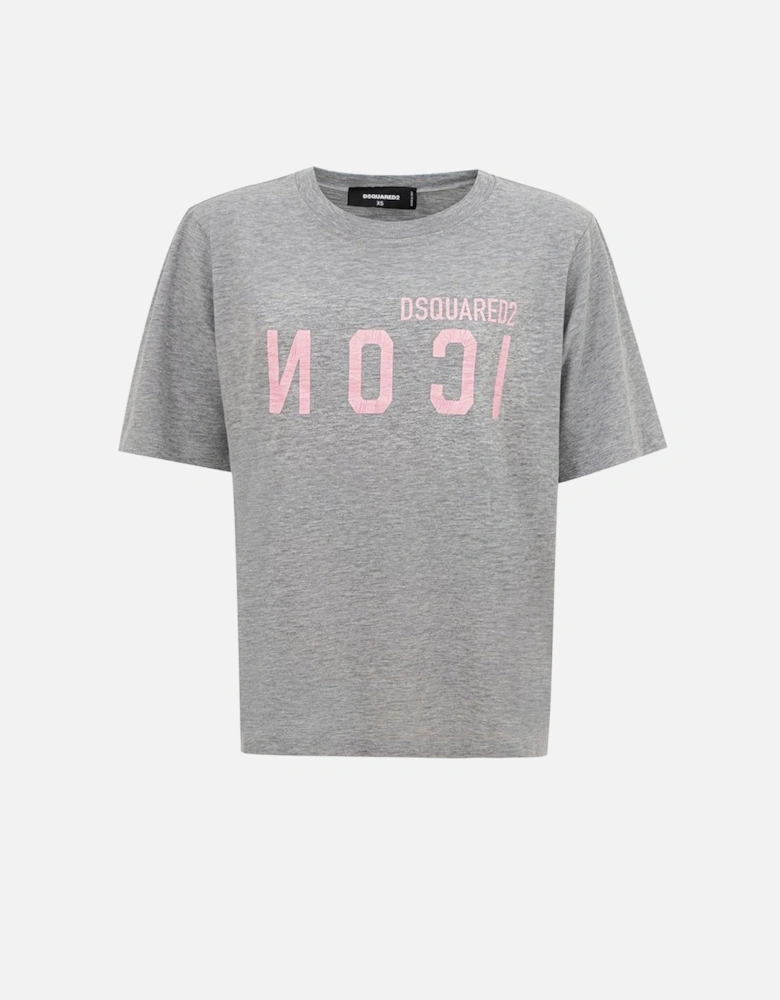 Luxury Gray Cotton Top Women T-Shirts