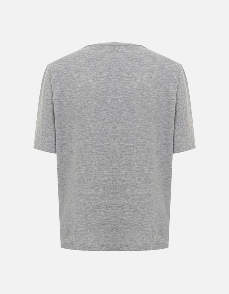 Luxury Gray Cotton Top Women T-Shirts
