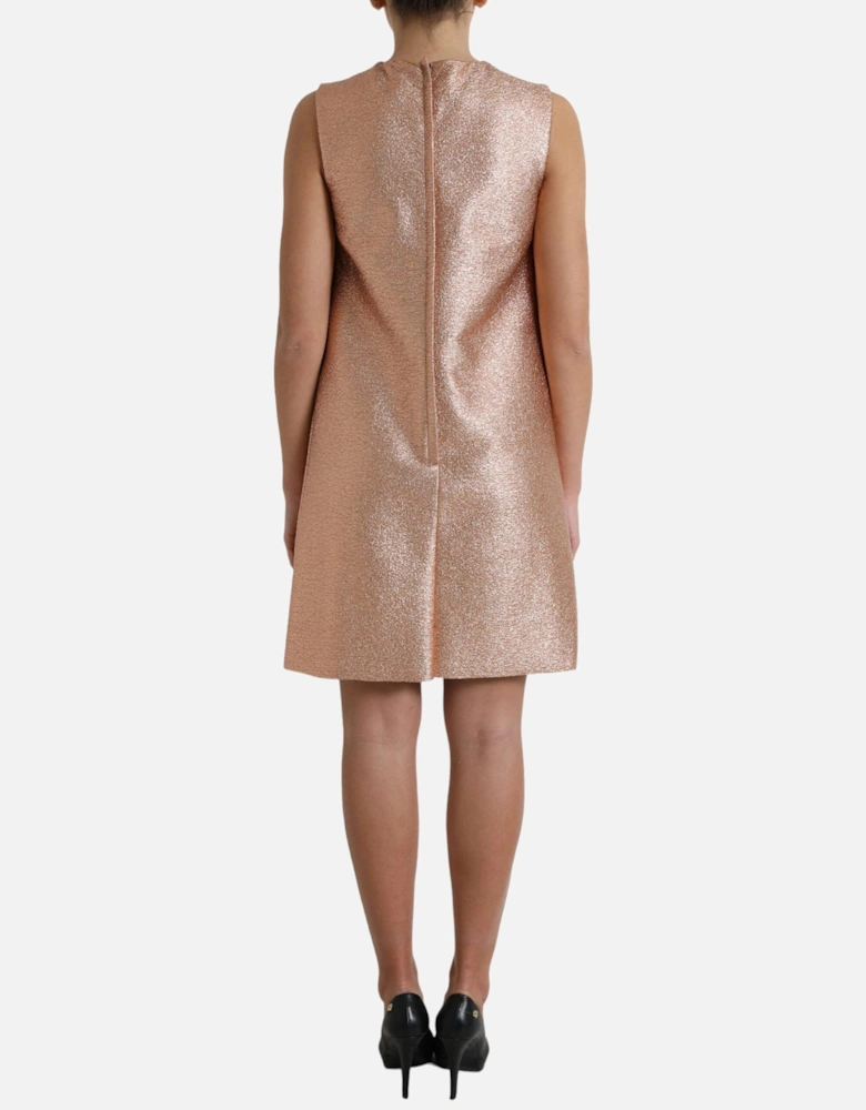 Metallic Mini Shift Dress ALine Women - Pink Dresses