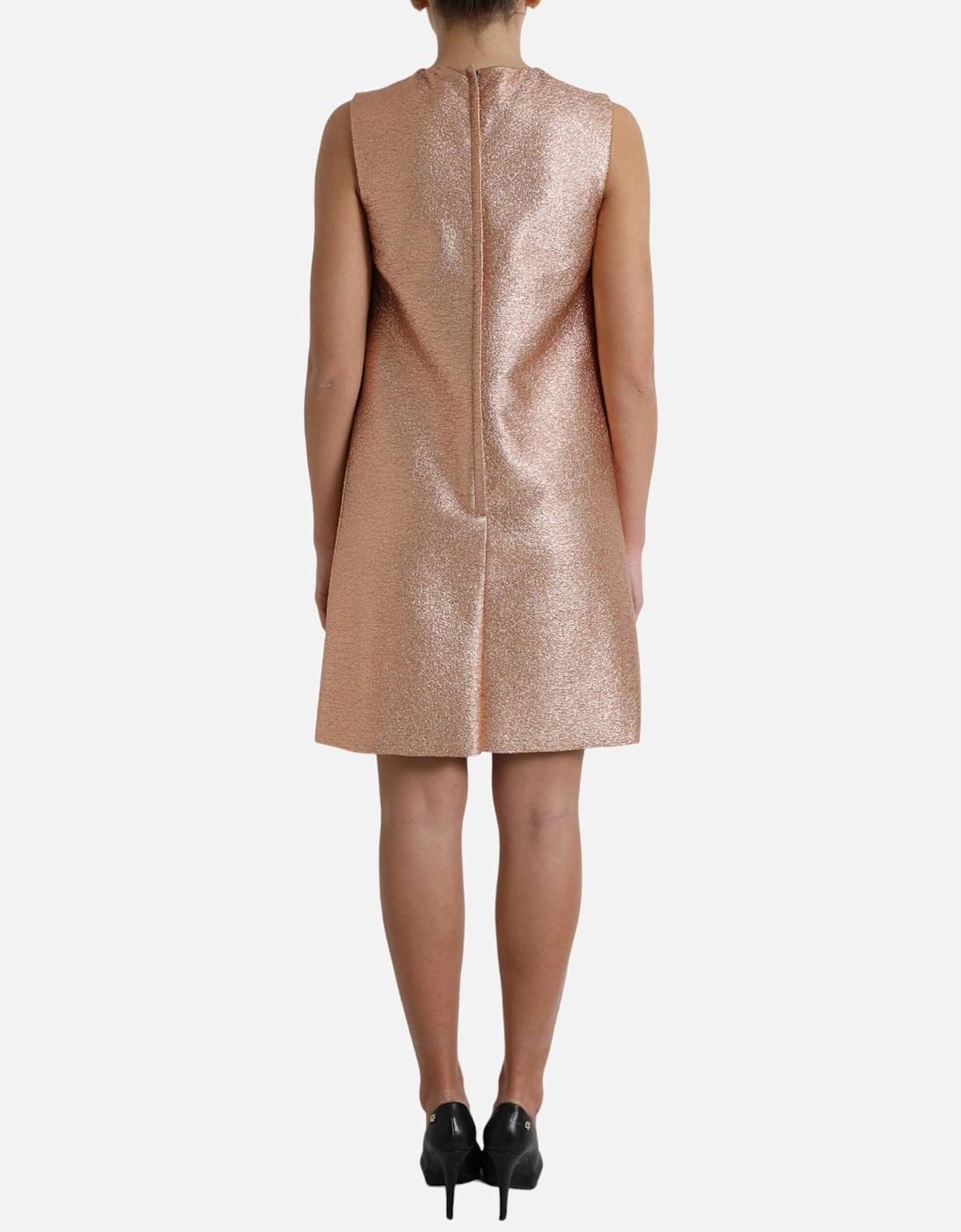 Metallic Mini Shift Dress ALine Women - Pink Dresses